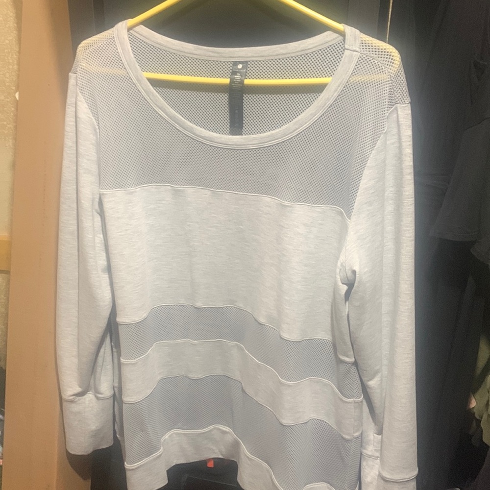 Grey Mesh Top